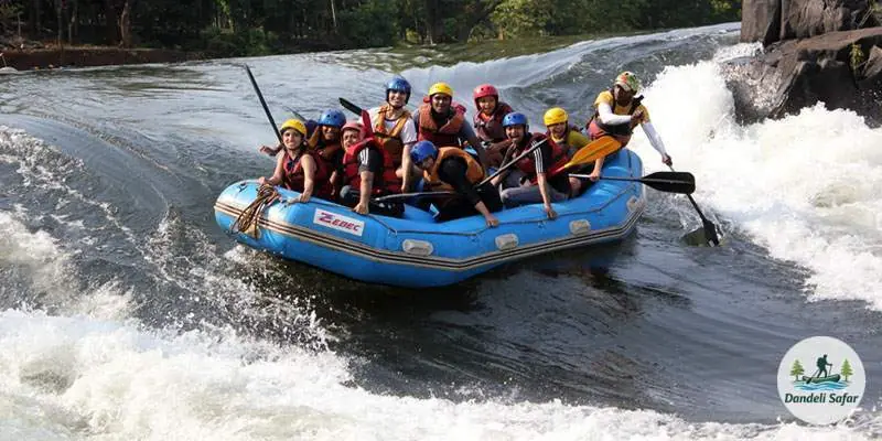 White water rafting adventure on challenging Kali River rapids in Dandeli